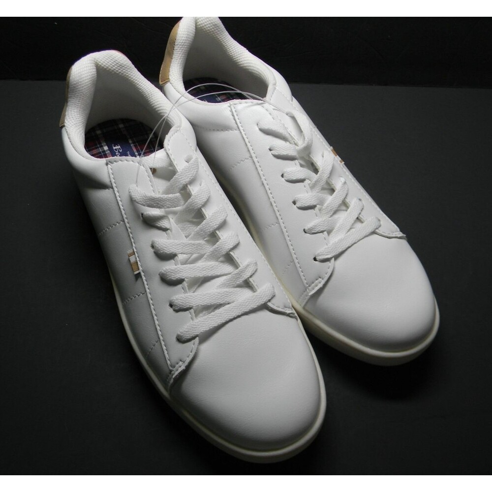 Ben Sherman Hampton White Beige Men's Athletic Sneakers Lace Up Low Top Casual